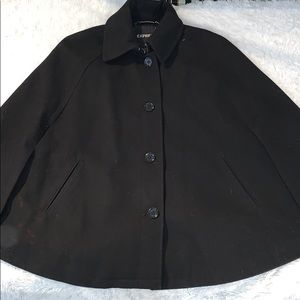 Express Black Lined Cape w/Pockets - Size X Small